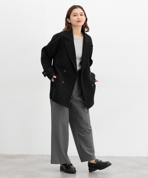 「Honeys」 「GLACIER」ピーコート LL ブラック レディース_画像6