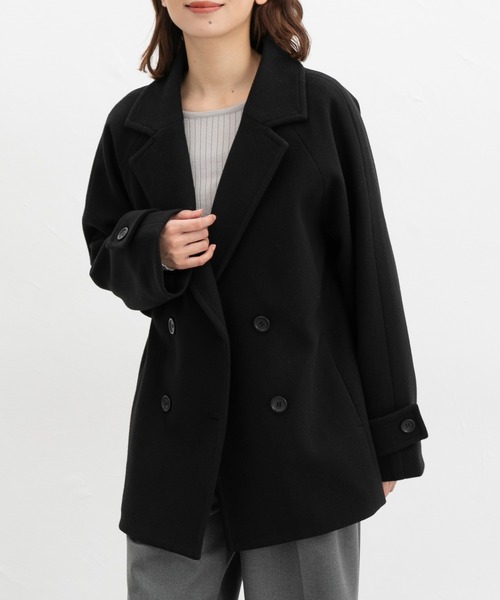 「Honeys」 「GLACIER」ピーコート LL ブラック レディース_画像7