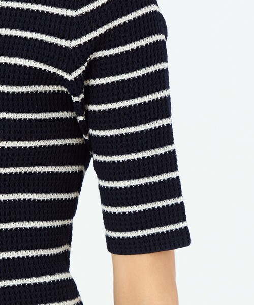 MACPHEE - 美品✨MACPHEE マカフィー ストライプボーダーニット マリンボタン S MACPHEE（マカフィー） ニット セーター マリンボーダー レースアップ