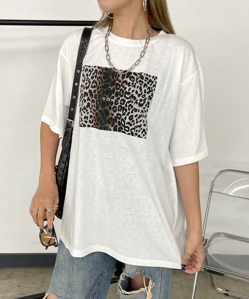 non-hedge tシャツ ヒョウ柄ビッグTシャツ レディース