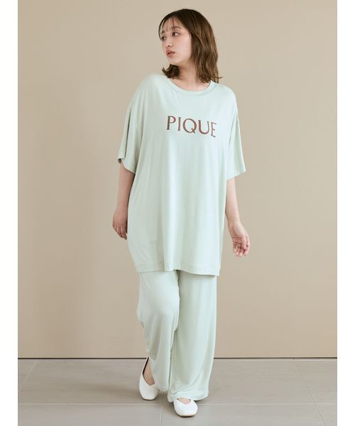 【未使用】ジェラピケ パジャマ トロトロ肌触り レーヨン 上下 レディース gelato pique ジェラートピケ 接触冷感 レーヨンロゴTシャツ