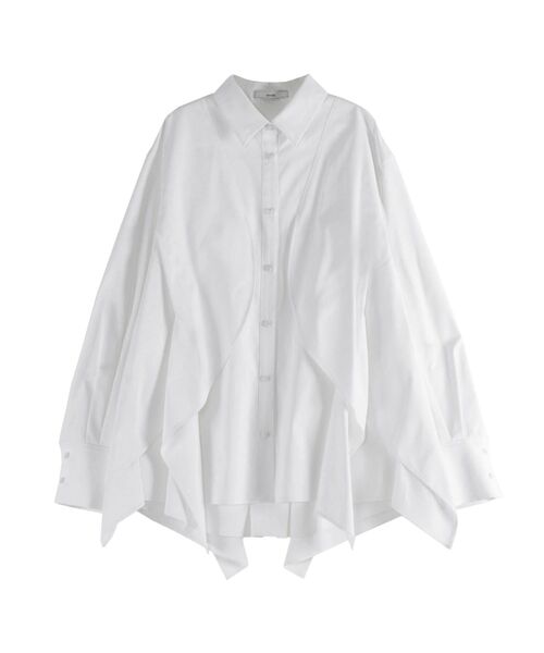 ブラウス シャツ WAVE RAFFLE SHIRT「セットアップ着用可能」 / ウェーブラッフルシャツ レディース WAVE RAFFLE SHIRT【セットアップ着用可能】 / ウェーブラッフル