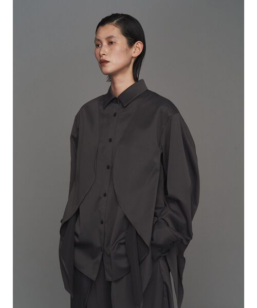 ブラウス シャツ WAVE RAFFLE SHIRT「セットアップ着用可能」 / ウェーブラッフルシャツ レディース