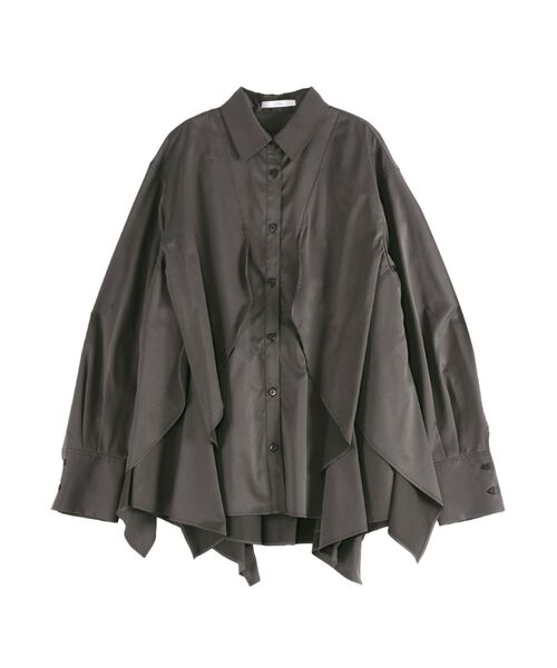ブラウス シャツ WAVE RAFFLE SHIRT「セットアップ着用可能」 / ウェーブラッフルシャツ レディース WAVE RAFFLE SHIRT【セットアップ着用可能】 / ウェーブラッフル