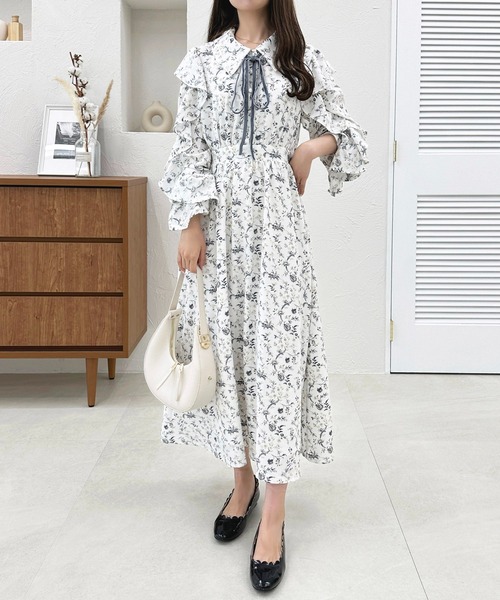 apres jour 「apres jour」 長袖ワンピース X-LARGE ホワイト
