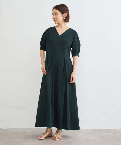 IENA ワンピース 「WEB限定/追加2」B. サッカーVネック