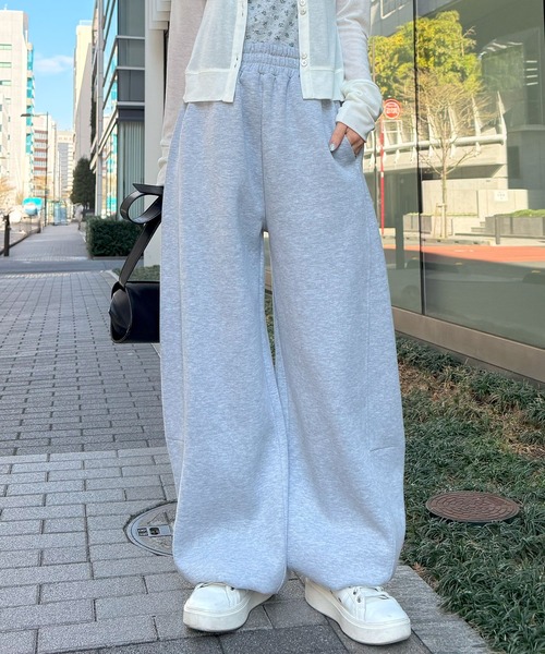 RANAN（ラナン） ワイドパンツ パンツ やわらか裏起毛2WAYカーブ