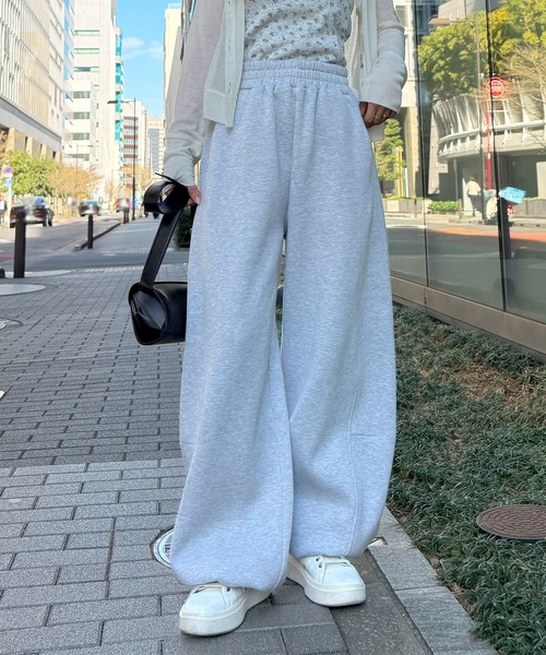RANAN（ラナン） パンツ やわらか裏起毛2WAYカーブスウェットパンツ
