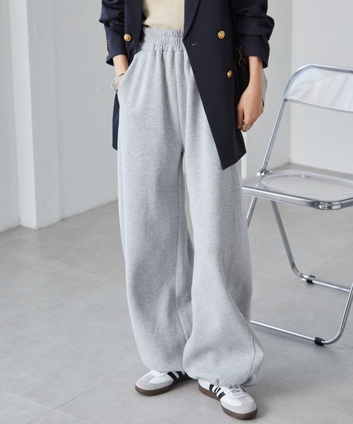 RANAN（ラナン） ワイドパンツ パンツ やわらか裏起毛2WAYカーブ