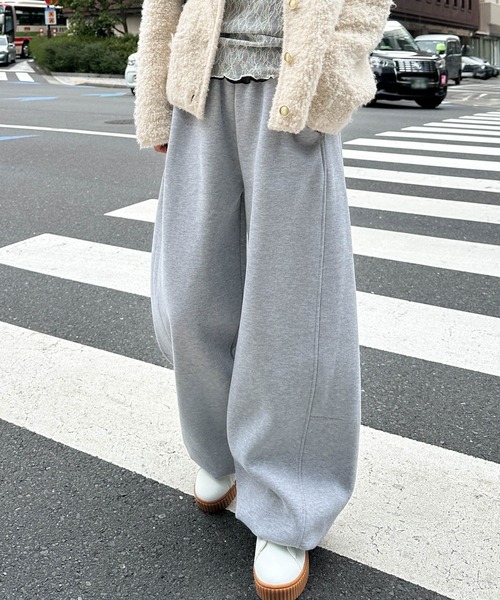 RANAN（ラナン） ワイドパンツ パンツ やわらか裏起毛2WAYカーブ