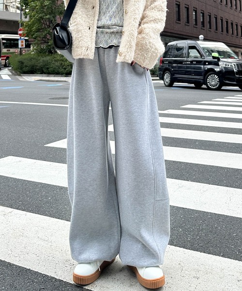 RANAN（ラナン） パンツ やわらか裏起毛2WAYカーブスウェットパンツ