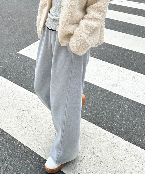 RANAN（ラナン） ワイドパンツ パンツ やわらか裏起毛2WAYカーブ