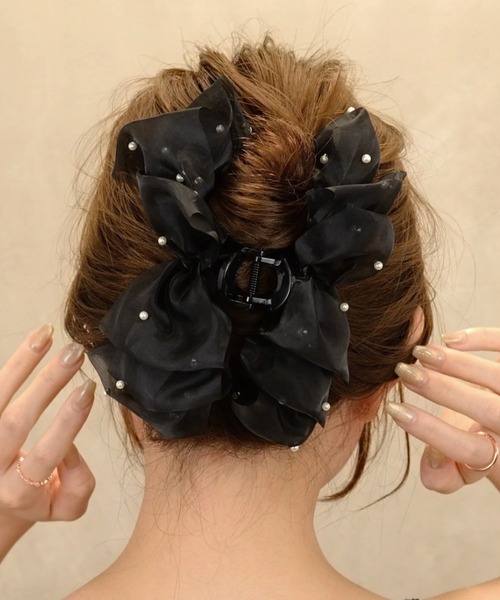 Heartdance ヘアクリップ とばしパールフリルバンスクリップ