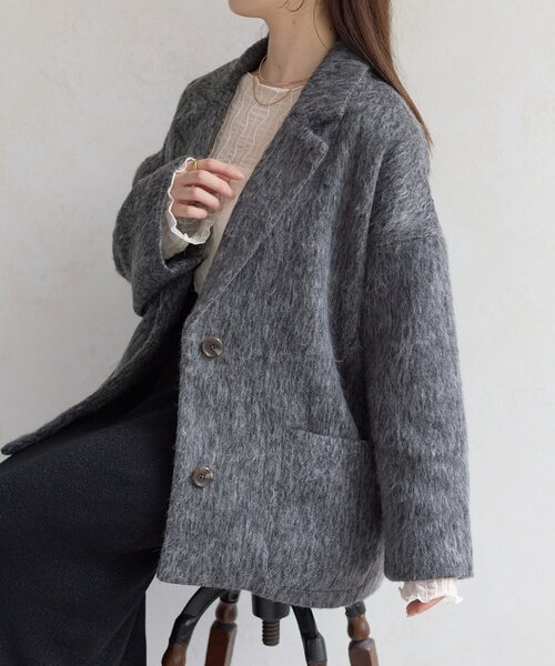 Thevon（ゼヴォン） コート アウター シャギーミドルコート レディース