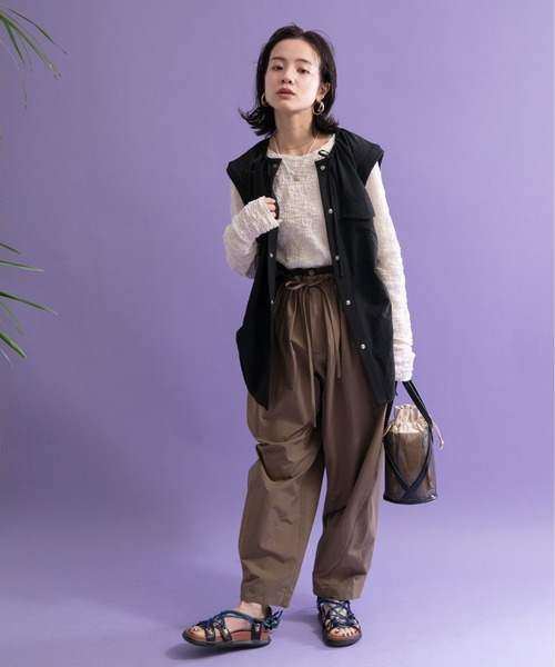 「Eimee Law」 ノースリーブブラウス 38 ライトベージュ レディース_画像6