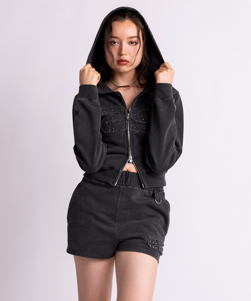 ACLENT（アクレント） パーカー ピグメントコンパクトジップフーディー