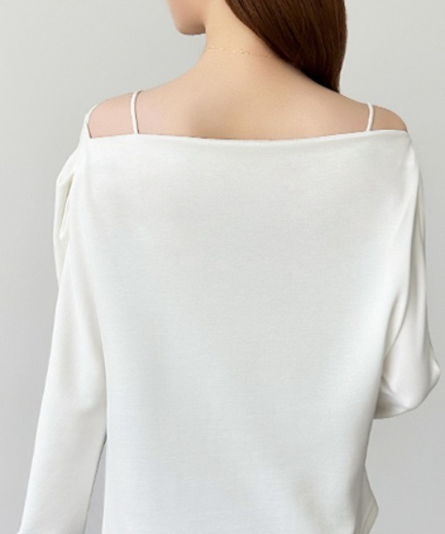 COCOMOMO tシャツ マルチウェイ オフショルドレープトップス 長袖 オフ