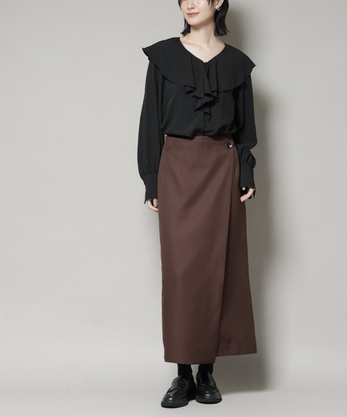 NANO universe（ナノ・ユニバース） スカート 「撥水加工」ラップ風