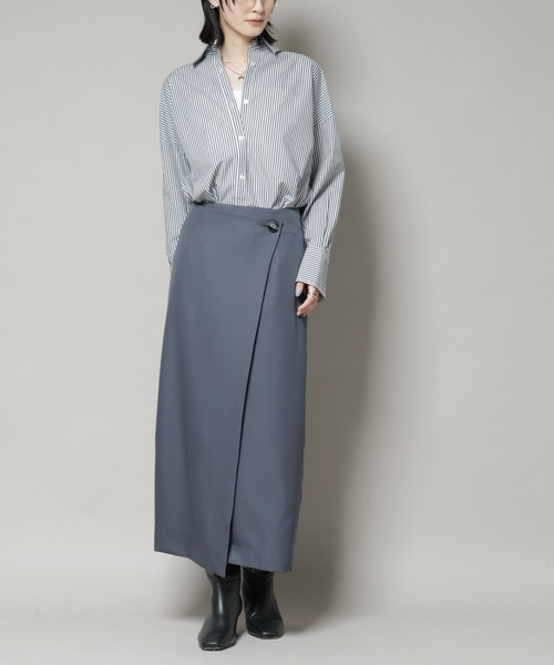 NANO universe（ナノ・ユニバース） スカート 「撥水加工」ラップ風