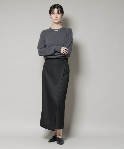 【新品】nano universe golf　スカート グレー　トップス黒 NANO universe（ナノ・ユニバース） スカート 「撥水加工」ラップ風