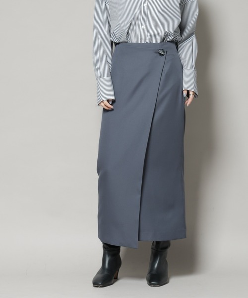 NANO universe（ナノ・ユニバース） スカート 「撥水加工」ラップ風