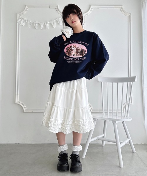 Loueme スカート 裾フリルティアードミディスカート : ZOZOTOWN Yahoo