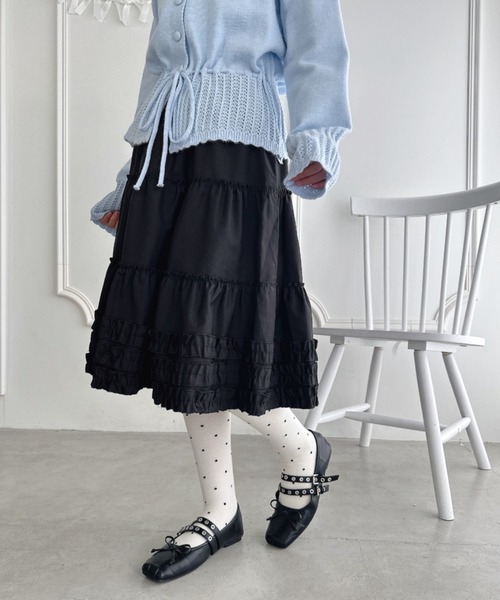 Loueme スカート 裾フリルティアードミディスカート : ZOZOTOWN Yahoo