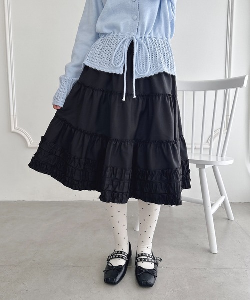 Loueme スカート 裾フリルティアードミディスカート : ZOZOTOWN Yahoo