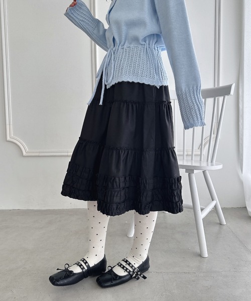 Loueme スカート 裾フリルティアードミディスカート : ZOZOTOWN Yahoo