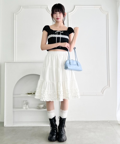 Loueme スカート 裾フリルティアードミディスカート : ZOZOTOWN Yahoo