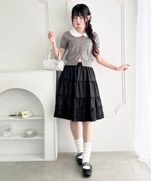 Loueme スカート 裾フリルティアードミディスカート : ZOZOTOWN Yahoo