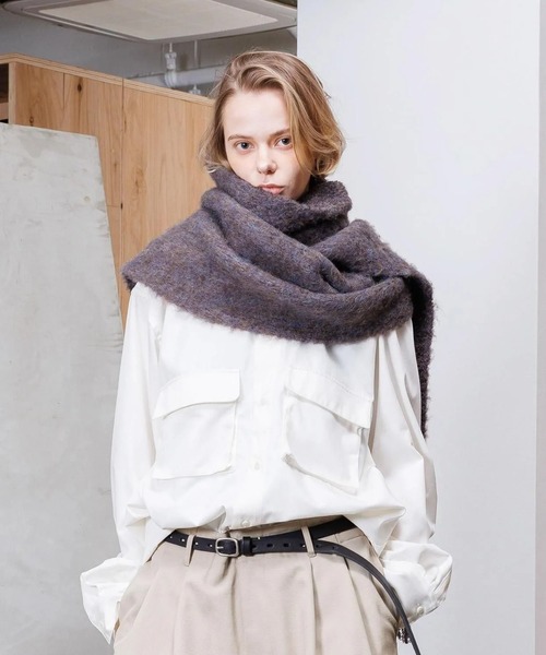 VOAAOV（ヴォアーブ） マフラー FULLERS TEASEL BRUSHED KNIT SCARF