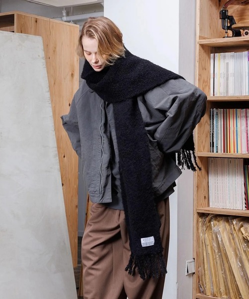 VOAAOV（ヴォアーブ） マフラー FULLERS TEASEL BRUSHED KNIT SCARF
