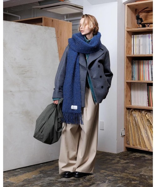 VOAAOV（ヴォアーブ） マフラー FULLERS TEASEL BRUSHED KNIT SCARF