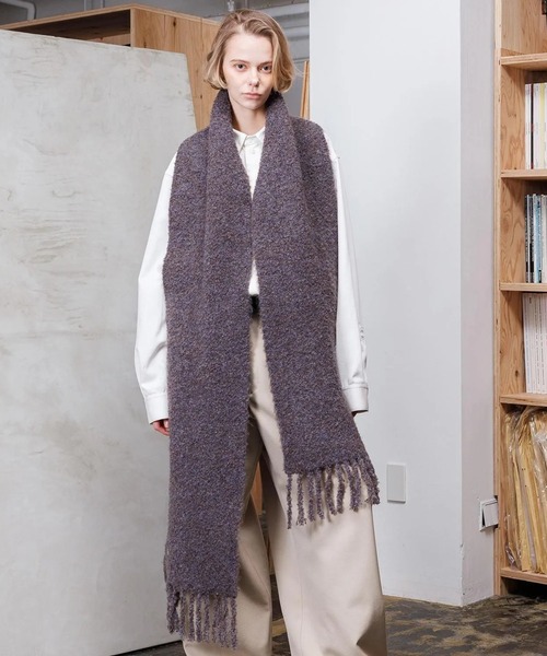 VOAAOV（ヴォアーブ） マフラー FULLERS TEASEL BRUSHED KNIT SCARF