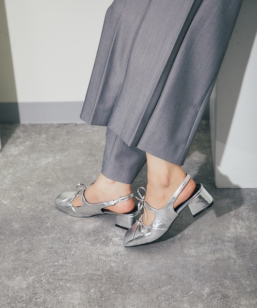 「ANOTHER S」 「Bird shoes」ヒールサンダル 38 シルバー レディース_画像2