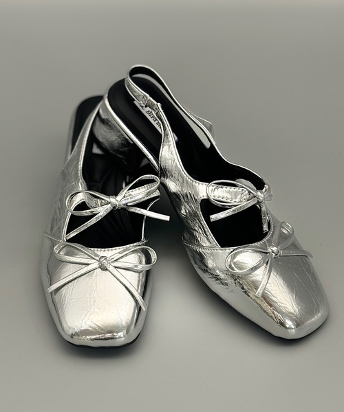 「ANOTHER S」 「Bird shoes」ヒールサンダル 38 シルバー レディース_画像5