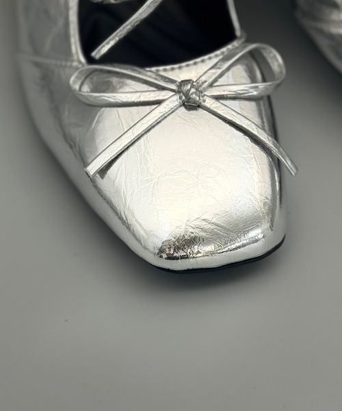 「ANOTHER S」 「Bird shoes」ヒールサンダル 38 シルバー レディース_画像6