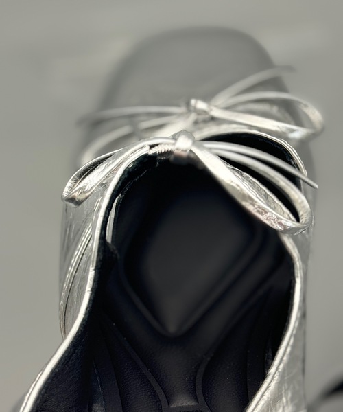 「ANOTHER S」 「Bird shoes」ヒールサンダル 38 シルバー レディース_画像9