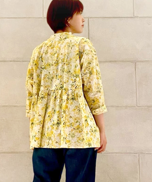 「JOURNAL STANDARD LUXE」 7分袖ブラウス FREE ネイビー レディース