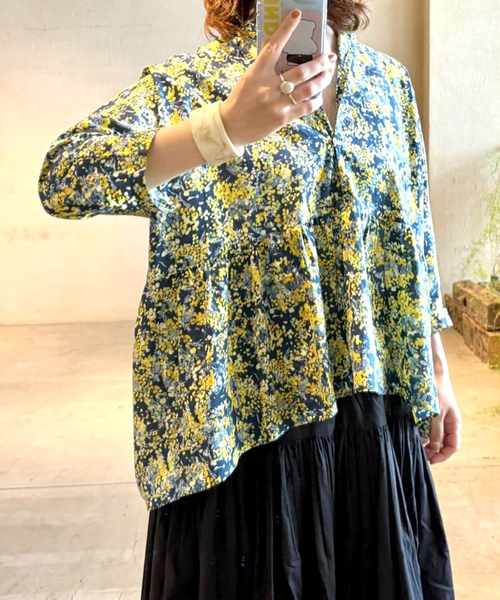 「JOURNAL STANDARD LUXE」 7分袖ブラウス FREE ネイビー レディース