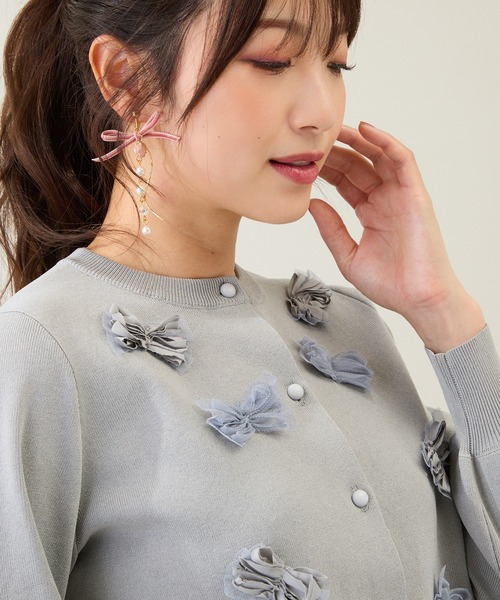 Rose Tiara（ローズティアラ） カーディガン リボンニットカーディガン