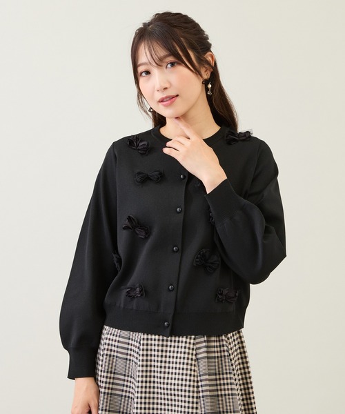 Rose Tiara（ローズティアラ） カーディガン リボンニットカーディガン