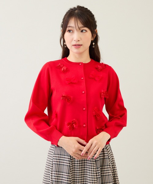 Rose Tiara（ローズティアラ） カーディガン リボンニットカーディガン