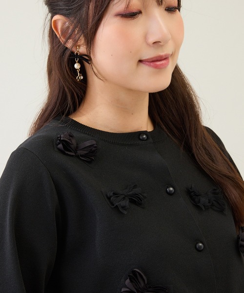 rikaon❣️値下げ❣️美品❣️ローズティアラ42カーディガン Rose Tiara（ローズティアラ） カーディガン リボンニットカーディガン