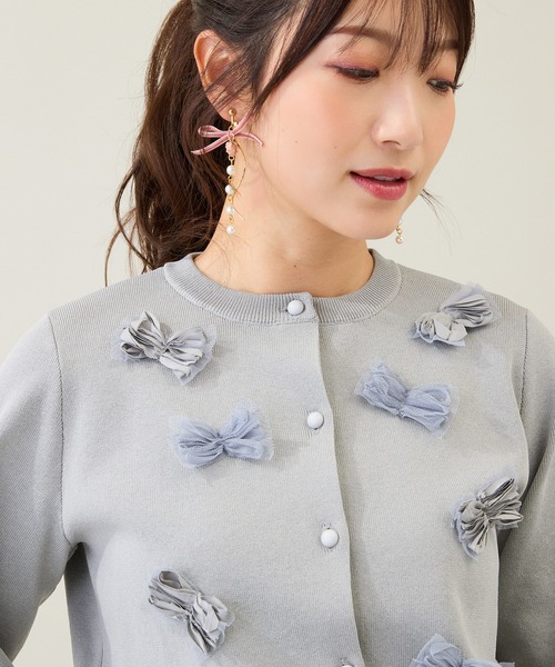 Rose Tiara（ローズティアラ） カーディガン リボンニットカーディガン