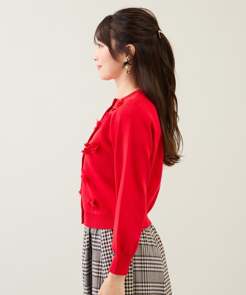 Rose Tiara ♡ リボンカーディガン オフホワイト42号 Rose Tiara（ローズティアラ） カーディガン リボンニットカーディガン