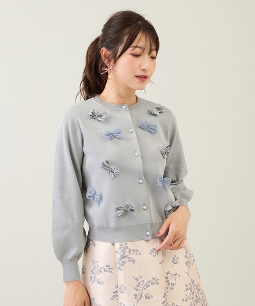 Rose Tiara（ローズティアラ） カーディガン リボンニットカーディガン