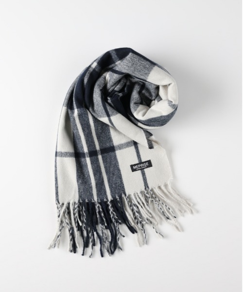 フリンジ付きマフラー** BACK NUMBER マフラー 「BACK NUMBER」チェック柄 大判マフラー