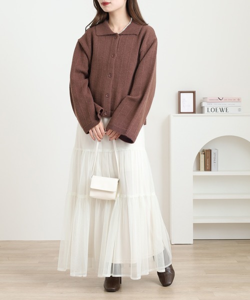 FUNALIVE（ファンアライブ） カーディガン ケーブルニット襟付き